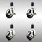 Service Caster 3 Inch 316SS Soft Rubber Swivel 1-5/8 Inch Expanding Stem Caster Set Brake SCC SCC-SS316EX20S314-SRS-TLB-158-4 - alternate 1